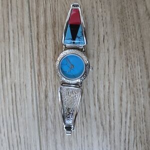 VINTAGE❤️ Turquiose Watch with Western Inspired Band. LA Express